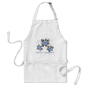 Delantal Holly Hanukkah Blue Floral