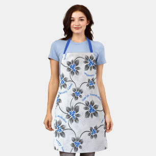 Delantal Holly Hanukkah Purpurinoso Floral Azul
