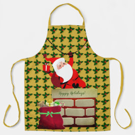 Delantal Holly Happy Holidays Santa Fun