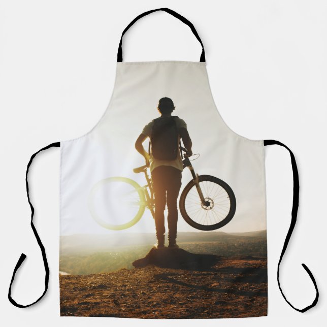 Delantal Hombre cargando bicicleta (Anverso)