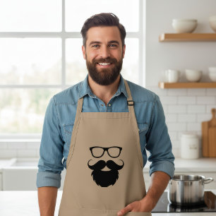 Delantal Hombre con barba divertida totalmente crecida