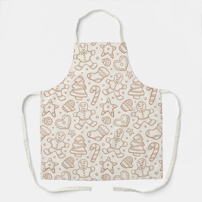 Delantal Hombre de jengibre boho navideño neutral beige (Anverso)