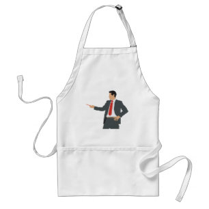 Delantal Hombre de negocios profesional con traje y puntero