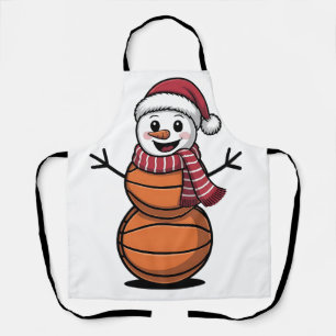 Delantal Hombre de nieve Baloncesto Navidad Amantes del Dep