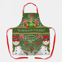 Hombre de nieve con Holly Berries y TU NOMBRE en V