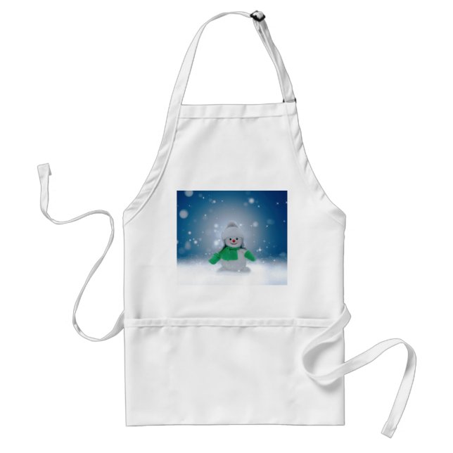 Delantal Hombre de nieve de invierno SlipperyJoe bufanda ve (Frente)