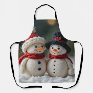 Delantal hombre de nieve lindo juntos