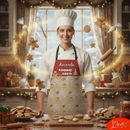 Delantal Hombre de pan de jengibre, casa, árbol, Navidades