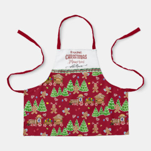 Delantal Hombre de pan de jengibre horneando Navidades Recu