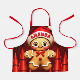 Delantal Hombre de pan de jengibre Navidades niños personal