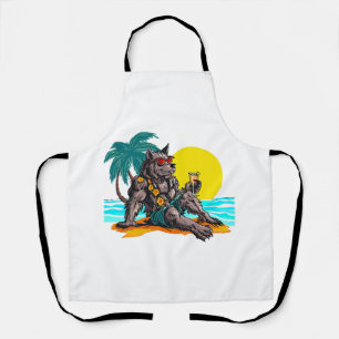 Delantal hombre lobo de vacaciones