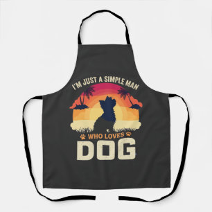 Delantal Hombre Simple Que Ama Silueta De Perro Atardecer P