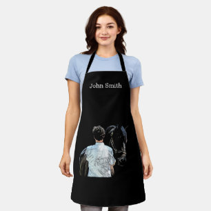 Delantal Hombre sosteniendo un caballo oscuro Apron