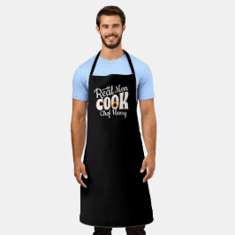 Delantal Hombres Reales Cocinan Blanco Negro