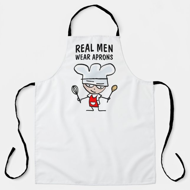 Delantal Hombres Reales Usa Aprons divertido regalo de coci (Anverso)