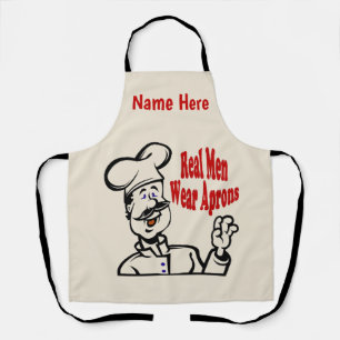 Delantal Hombres Reales Usan Aprones - agregar texto, Apron