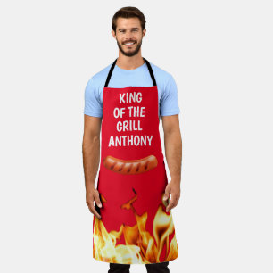 Delantal Hombres Sausage Rey Rojo del Apron de barbacoa Che