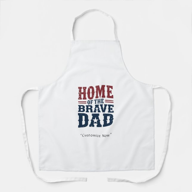 Delantal Home of the Brave Dad Apron – BBQ Hero Gift (Anverso)