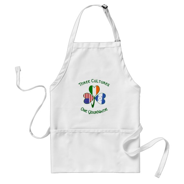 Delantal Honduras Irlanda Estados Unidos Bandera Shamrock P (Frente)