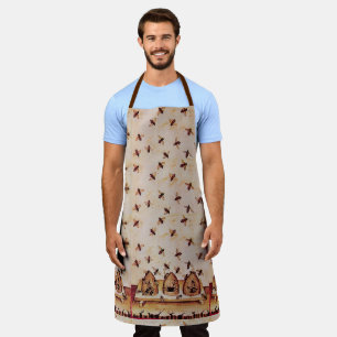 DELANTAL HONEY BEE HIVES, APIARY BEEKEPER ADULT APRON