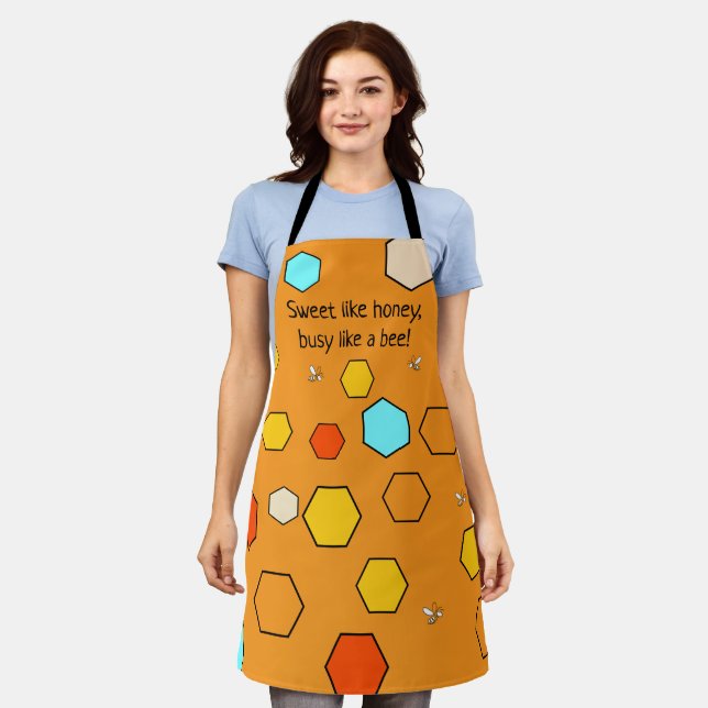 Delantal Honeycomb Inspired Kitchen Apron | Texto personali (Gastado)