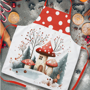 Delantal Hongos del bosque de Woodland Winter