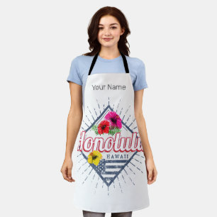 Delantal Honolulu City Hawaii Estados Unidos Vintage USA