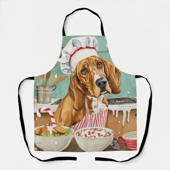 Delantal Horario vacacional de Coonhound: Navidades festivo (Anverso)