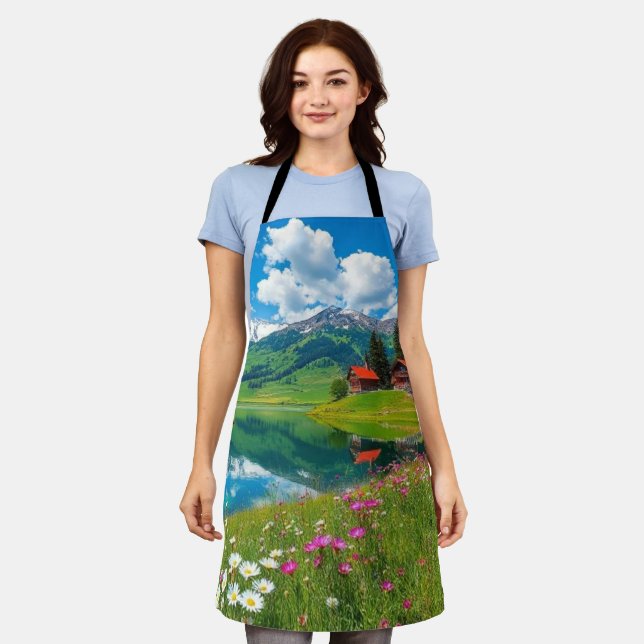 Delantal Horizonte celestial - Vista de montaña (Gastado)