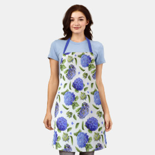 Delantal Hortensias Azules Floral Botánico