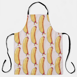 Delantal Hot Diggity Dog Divertido Carácter Retro Cheeky