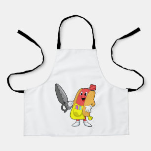 Delantal Hotdog como peluquero con tijeras