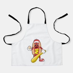 Delantal Hotdog de Béisbol con bate de béisbol