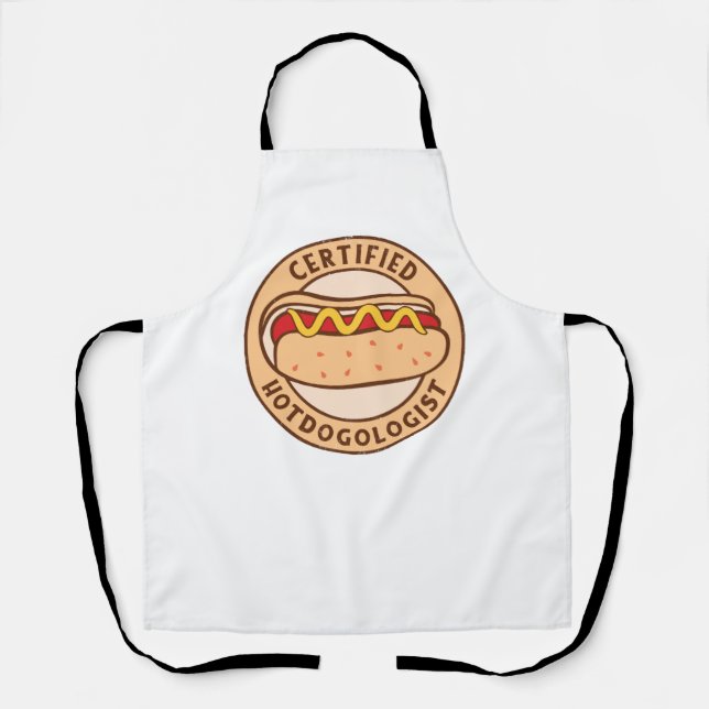 Delantal Hotdogólogo certificado Funny Hot Dog Lover (Anverso)