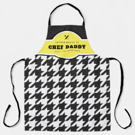 Delantal Houndstoth Baking clásico negro y blanco