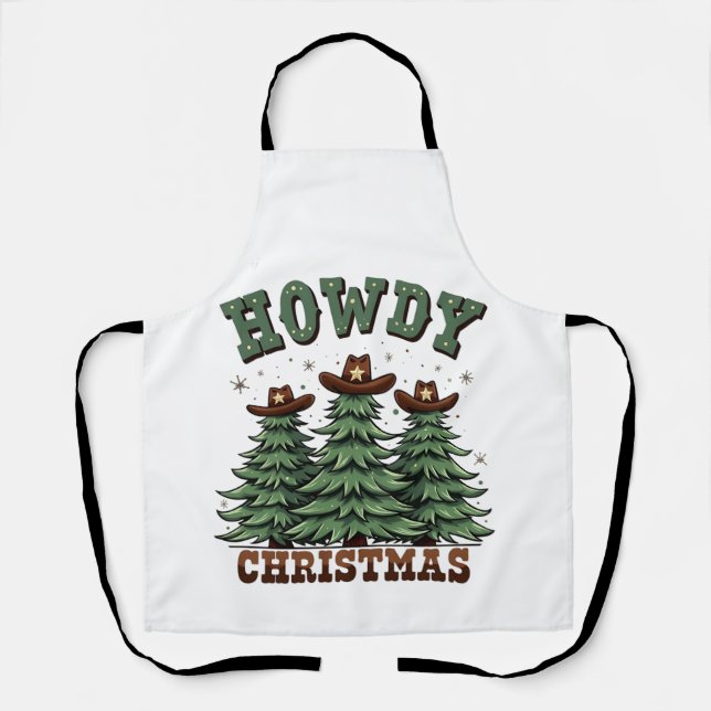 Delantal Howdy Navidades Cactus Western Xmas (Anverso)