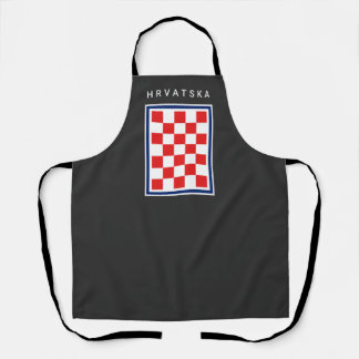 Delantal Hrvatska Checker Blue Border