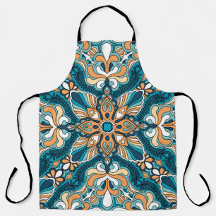 Delantal huella de adorno de paisley de vintage. Cabeza de 