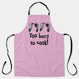 Delantal Huellas de gemelos en gingham