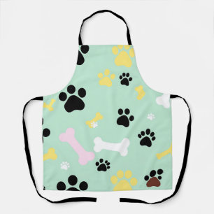 Delantal Huellas de patas de perro patrón de huesos