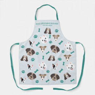 Delantal Huellas de perro hueso mascota impresa