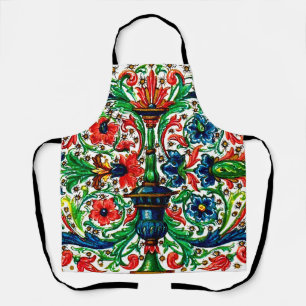 Delantal Huellas Jewel Manuscript Medieval Flowlls Scrolls