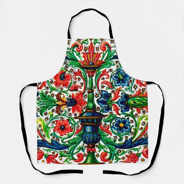 Delantal Huellas Jewel Manuscript Medieval Flowlls Scrolls (Anverso)