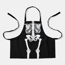 Delantal Huesos De Esqueleto De Halloween Para Niños Impres