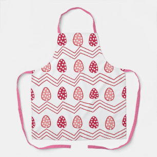 Delantal Huevos de Pascua rojos rosados Patrón de Pascua