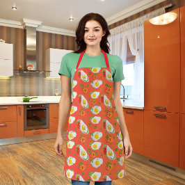 Delantal Huevos fritos con pimientos rojos naranja