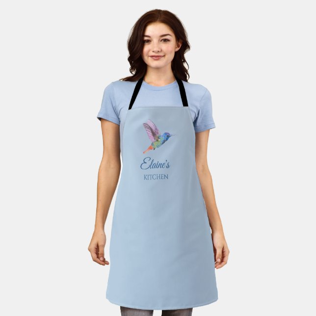 Delantal Hummingbird Apron con cocina azul claro personaliz (Gastado)