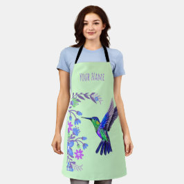 Delantal Hummingbird Diseño Flores Botánicas Aves Amantes