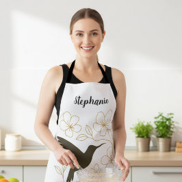 Delantal Hummingbird Flower Garden Apron