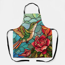 Hummingbird Rosas estilo cristal manchado